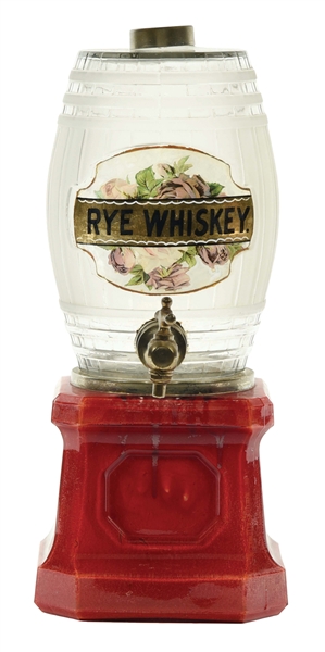 GLASS RYE WHISKEY SYRUP DISPENSER