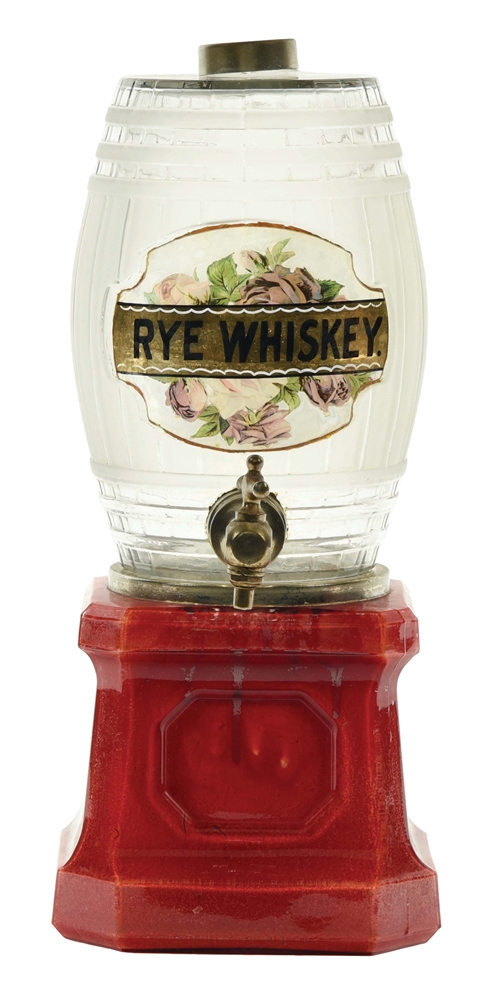 GLASS RYE WHISKEY SYRUP DISPENSER