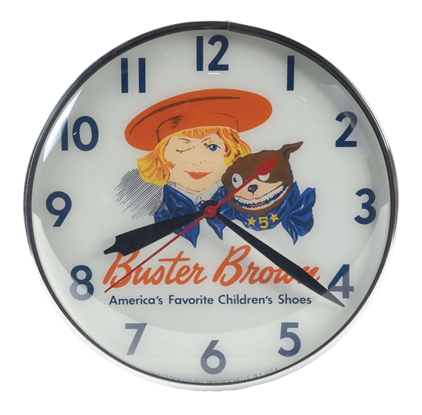 BUSTER BROWN SHOES ADVERTISING LIGHT UP CLOCK