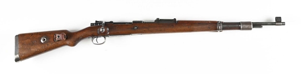 (C) IRAQI MARKED BYF 44 CODE K98 MAUSER BOLT ACTION RIFLE.