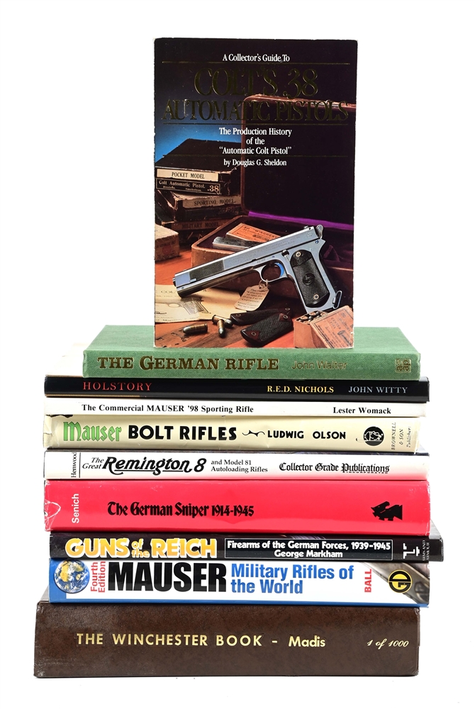 LOT OF 10: FIREARMS REFERENCE BOOKS.