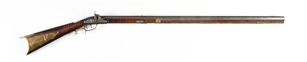 (A) LEWIS ELEY HALF STOCK PERCUSSION KENTUCKY RIFLE.