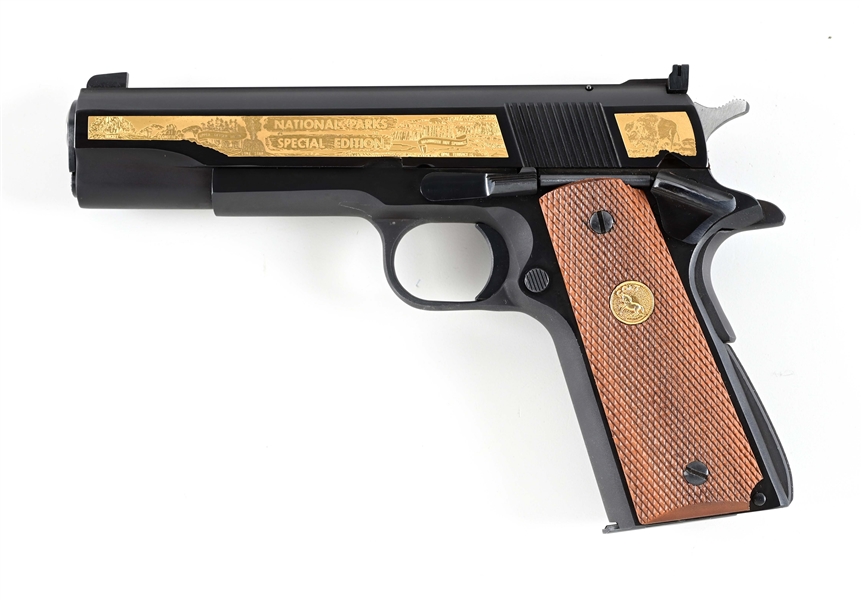 (M) NATIONAL PARKS COMMEMORATIVE COLT ACE .22 RF SEMI-AUTOMATIC PISTOL.