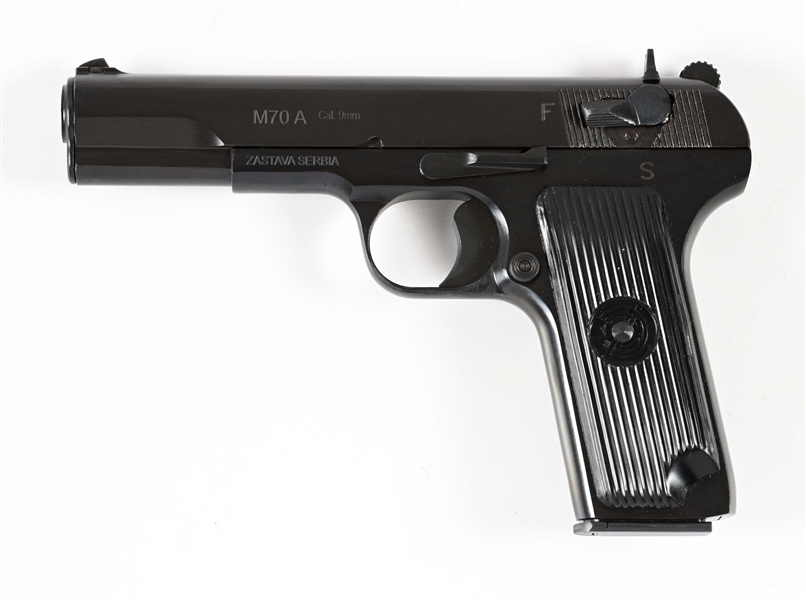 (M) ZASTAVA M70A 9MM SEMI-AUTOMATIC PISTOL WITH BOX.