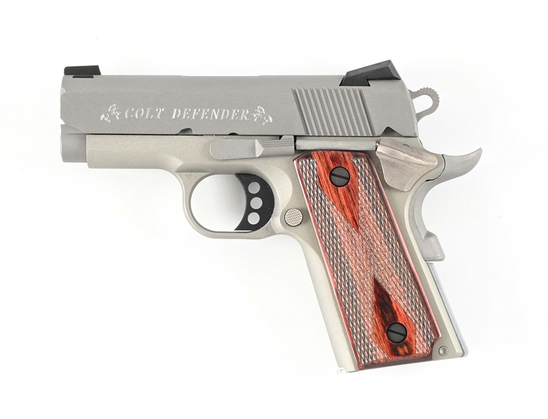 (M) COLT DEFENDER .45 ACP SEMI-AUTOMATIC PISTOL IN CASE.