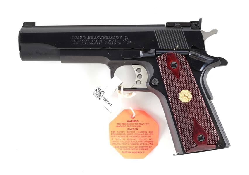 (M) COLT GOLD CUP NATIONAL MATCH 1911A1 .45 ACP SEMI-AUTOMATIC PISTOL WITH CASE.