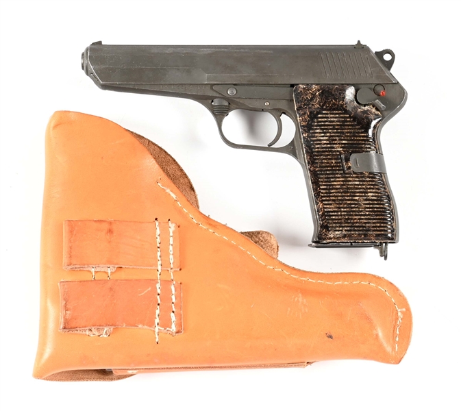 (C) CZ 52 7.62X25MM TOKAREV SEMI-AUTOMATIC PISTOL WITH HOLSTER.