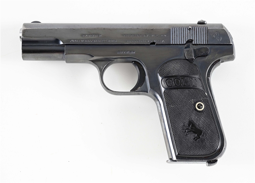 (C) COLT MODEL 1903 POCKET HAMMERLESS SEMI AUTOMATIC PISTOL.