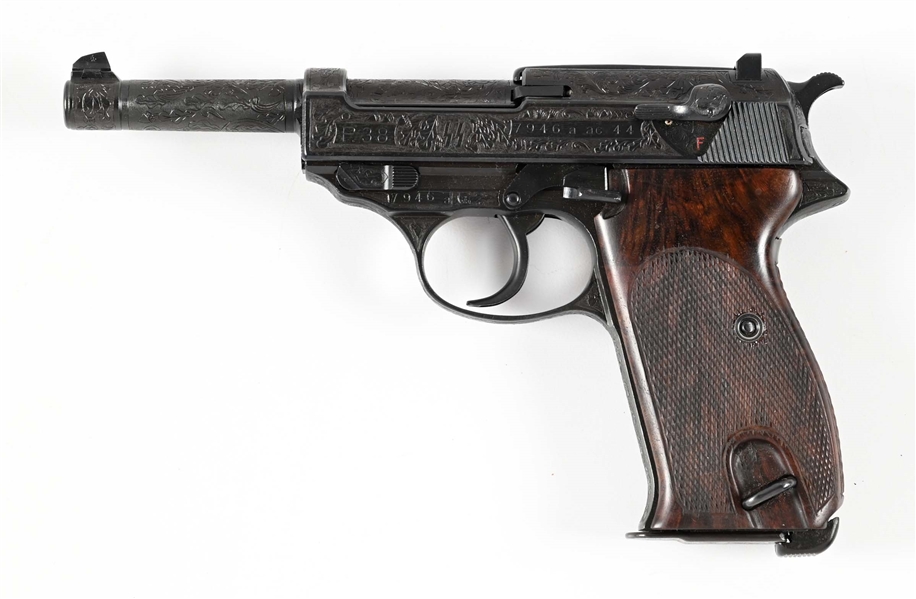 (C) WALTHER P.38 AC/44 CODE 9MM SEMI-AUTOMATIC PISTOL WITH GERMANIC ENGRAVING.