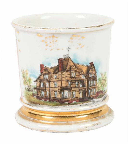 LARGE VICTORIAN HOUSE SHAVING MUG