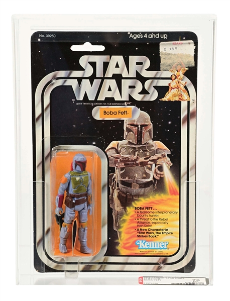 RARE STAR WARS 21 BACK BOBA FETT FIGURE ENCLOSED IN ACRYLIC