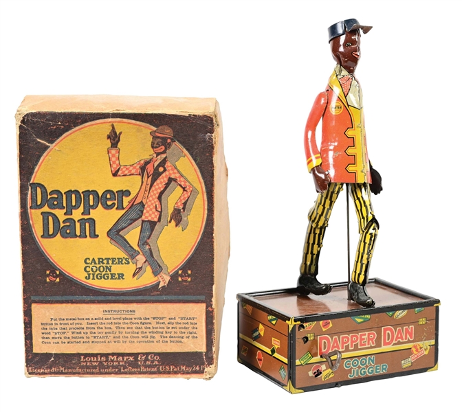 MARX TIN LITHO WIND-UP DAPPER DAN ROOF DANCER TOY IN ORIGINAL BOX