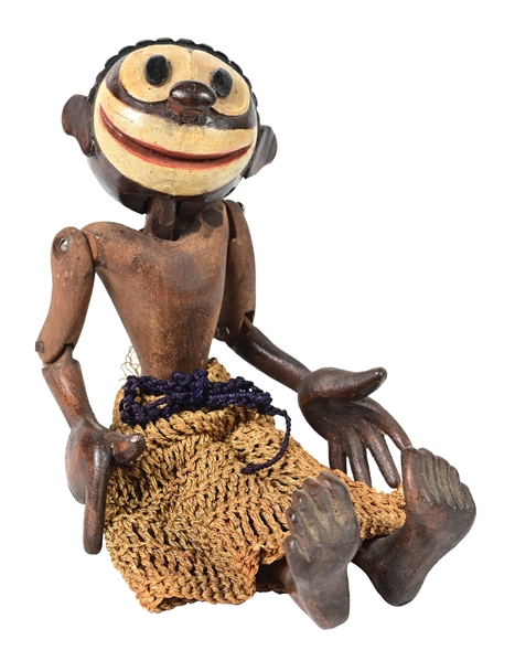 FOLK ART HAND-CARVED WOODEN AFRICAN DOLL FIGURE