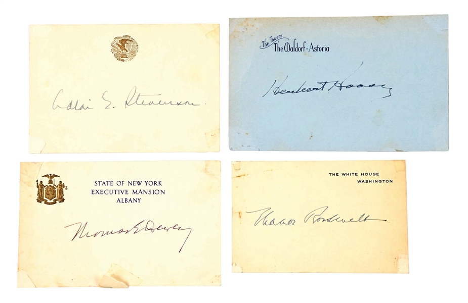 LOT OF 4: PRESIDENTIAL & OTHER POLITICAL AUTOGRAPHED CARDS