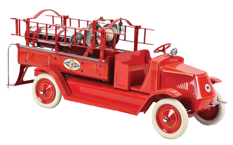 PRESSED STEEL TOLDEO BULLDOG FIRE LADDER TRUCK