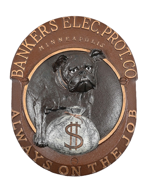 BANKERS ELEC. PROT. CO. CAST IRON BULLDOG ALARM BOX