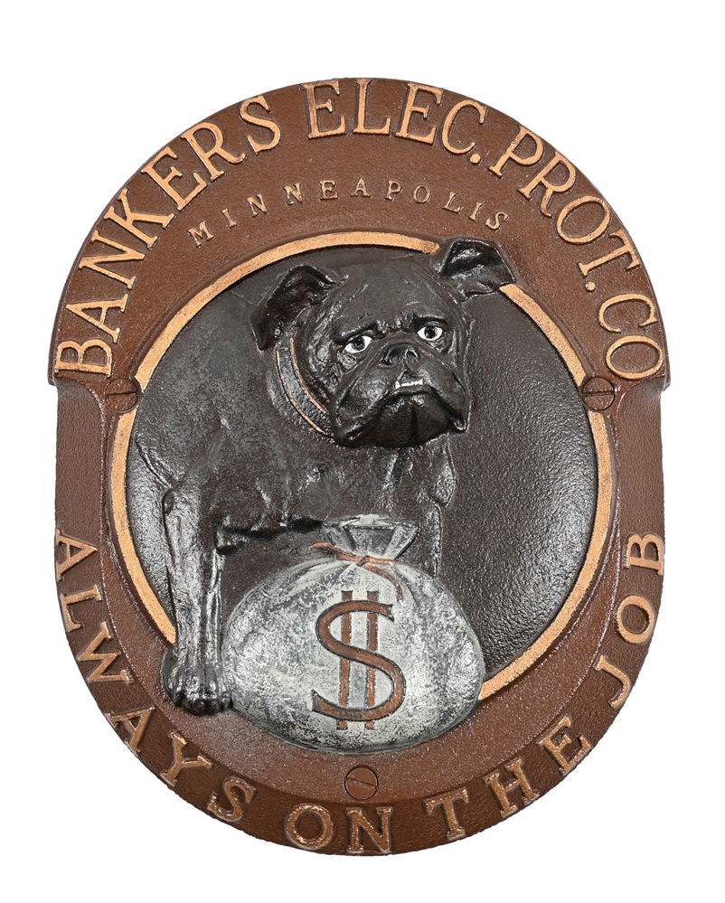 BANKERS ELEC. PROT. CO. CAST IRON BULLDOG ALARM BOX