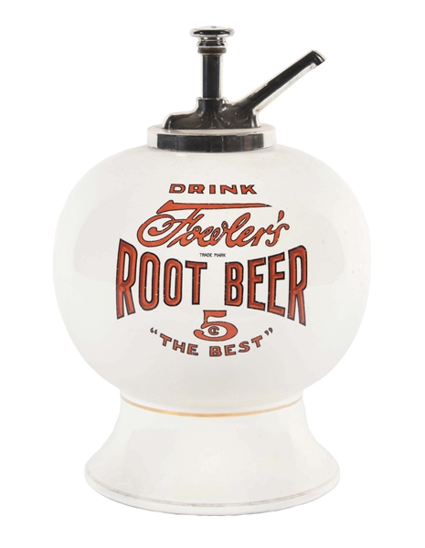 DRINK FOWLERS ROOT BEER CERAMIC SYRUP DISPENSER