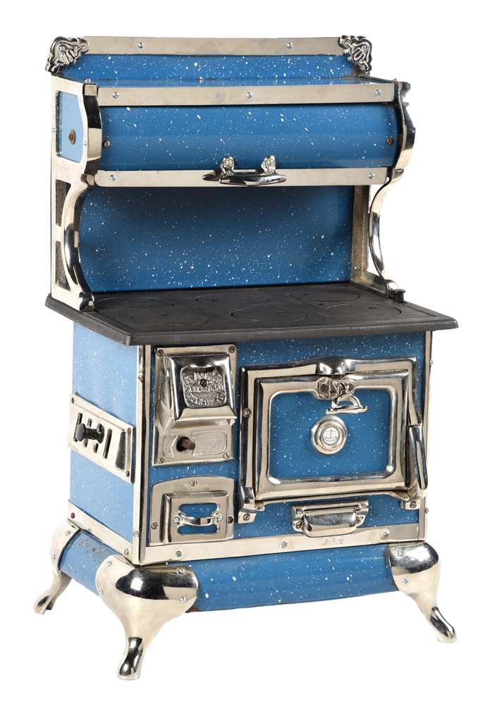 KARR RANGE CO. SALESMAN SAMPLE BLUE ENAMEL STOVE