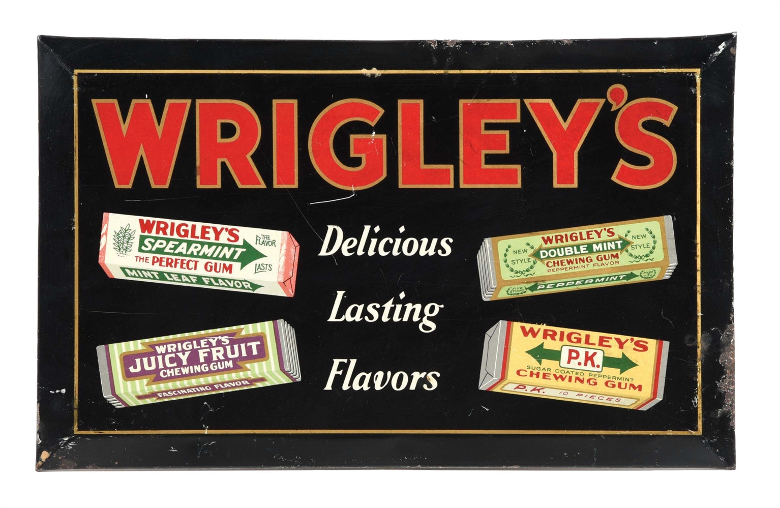 TIN WRIGLEYS LONG LASTING CHEWING GUM SIGN