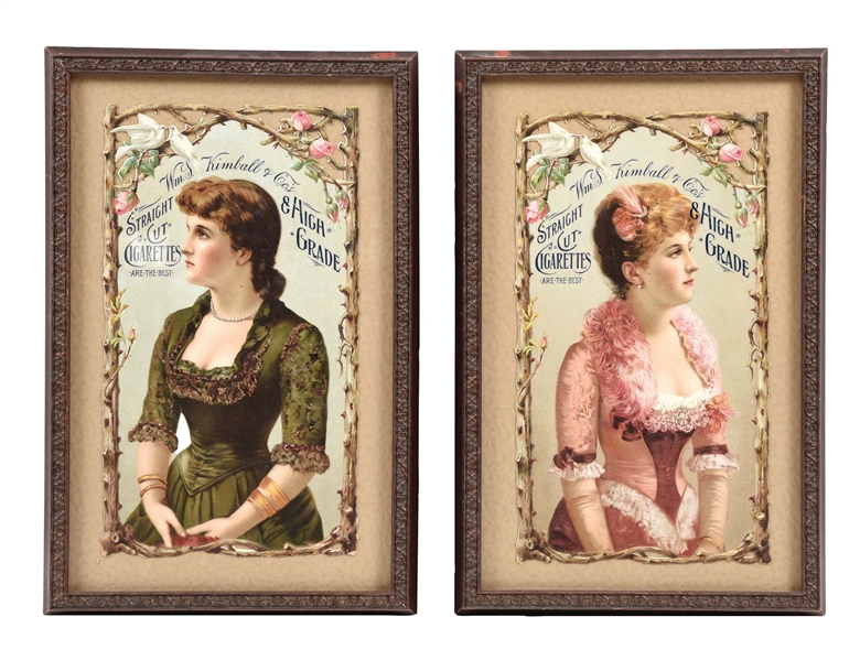 COLLECTION OF 2: KIMBALL & CO. STRAIGHT CUT CIGARETTES DIE-CUT ADVERTISEMENTS