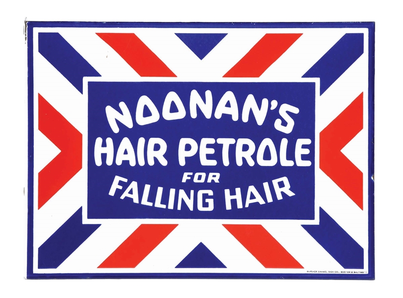 PORCELAIN ZEPPS & NOONANS HAIR DRESSING FLANGE SIGN