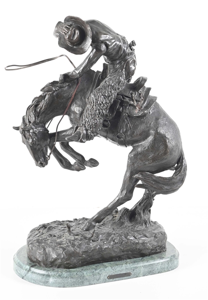 FREDERIC REMINGTON "RATTLESNAKE " BRONZE STATUE.