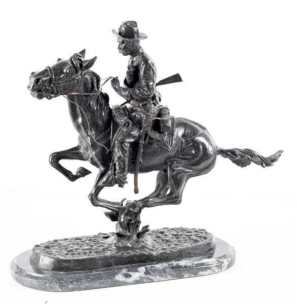 FREDERIC REMINGTON "TROOPER ON THE PLAINS" BRONZE STATUE