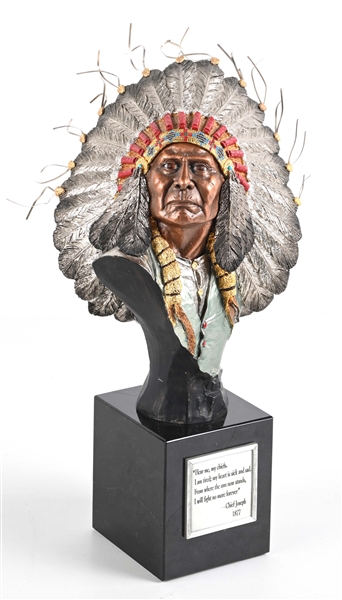 CHILMARK PEWTER SCULPTURE OF CHIEF JOSEPH NATIVE AMERICAN.