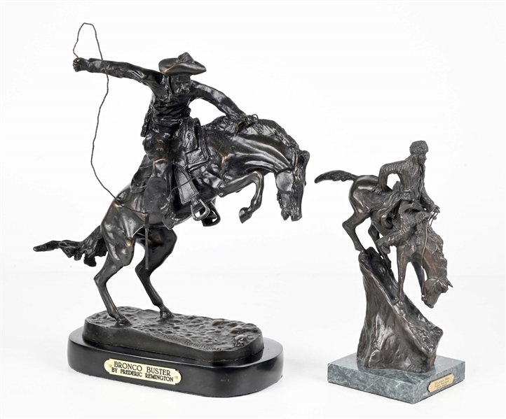 LOT OF 2: CLASSIC FREDERIC REMINGTON BRONZES