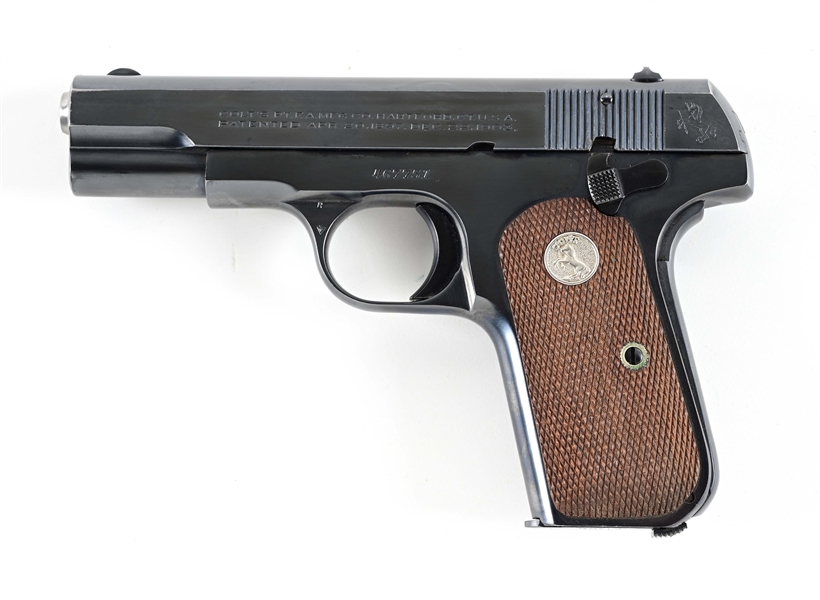 (C) COLT MODEL 1903 POCKET HAMMERLESS SEMI AUTOMATIC PISTOL.