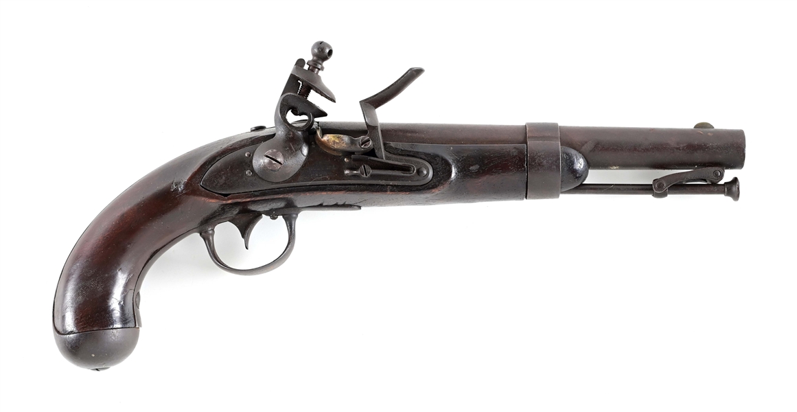 (A) WATER M1836 FLINTLOCK PISTOL.