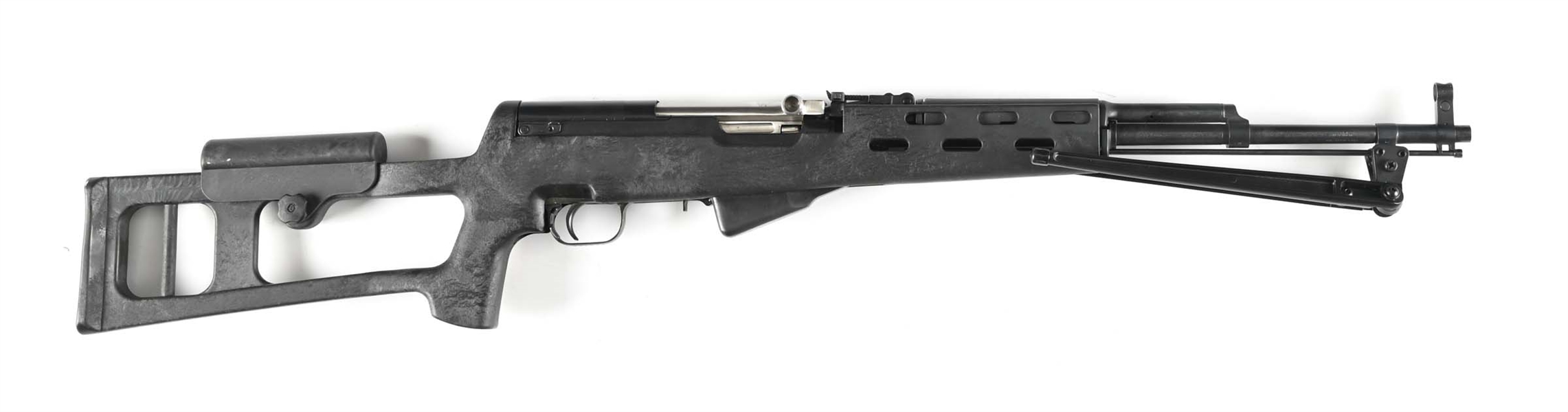 (C) RUSSIAN SKS 7.62X39MM SEMI-AUTOMATIC RIFLE IN POLYMER STOCK.