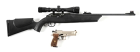 PELLET GUN SHOOTING KIT WITH UMAREX HAMMERLI 850 AIR MAGNUM AND UMAREX BERETTA 92FS, COMPLETE WITH PELLET TRAPS.