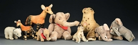 LOT OF 9: VARIOUS STEIFF STUFFED ANIMALS