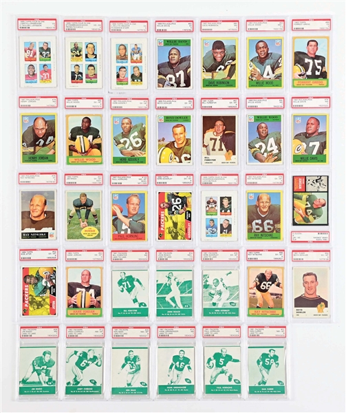 LOT OF 34: VARIOUS PSA GRADED MOSTLY GREEN BAY PACKERS FOOTBALL CARDS