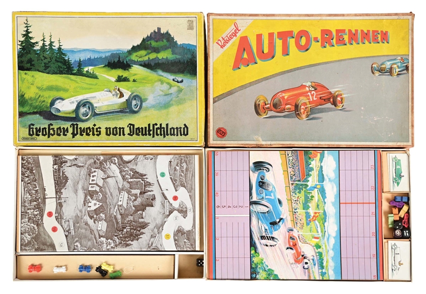 LOT OF 2: GERMAN AUTO RACING GAMES W/ ORIGINAL BOXES