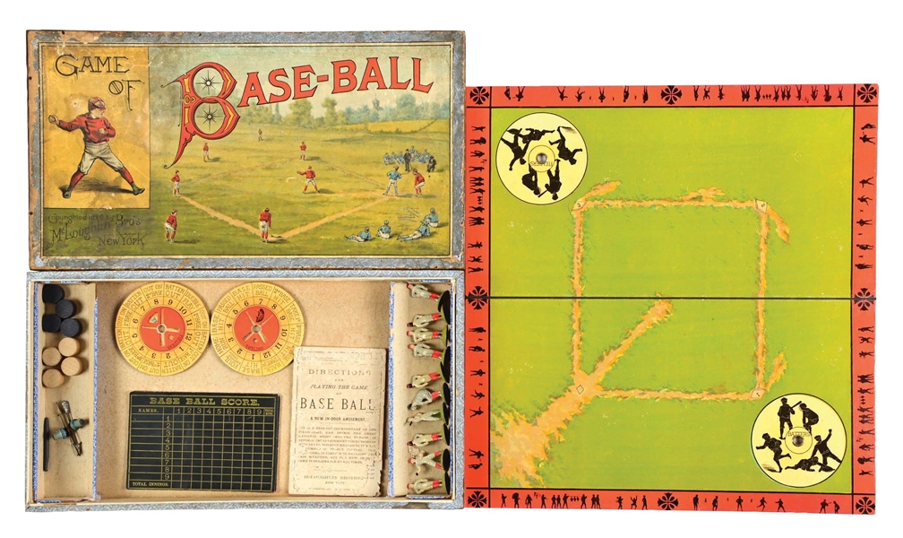 19TH CENTURY MCLOUGHLIN BROS GAME OF BASEBALL IN ORIGINAL BOX