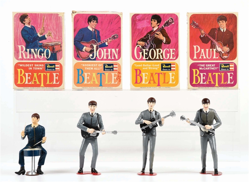 LOT OF 4: VINTAGE REVELL BEATLES MODEL KITS IN ORIGINAL BOXES