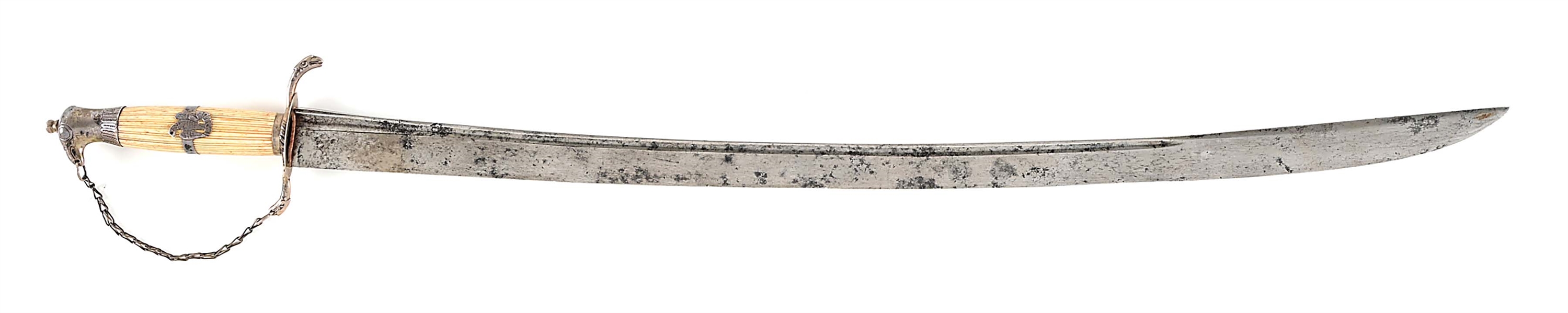 "TARGET EYE" EAGLEHEAD SILVERHILT SABER, CIRCA 1790.