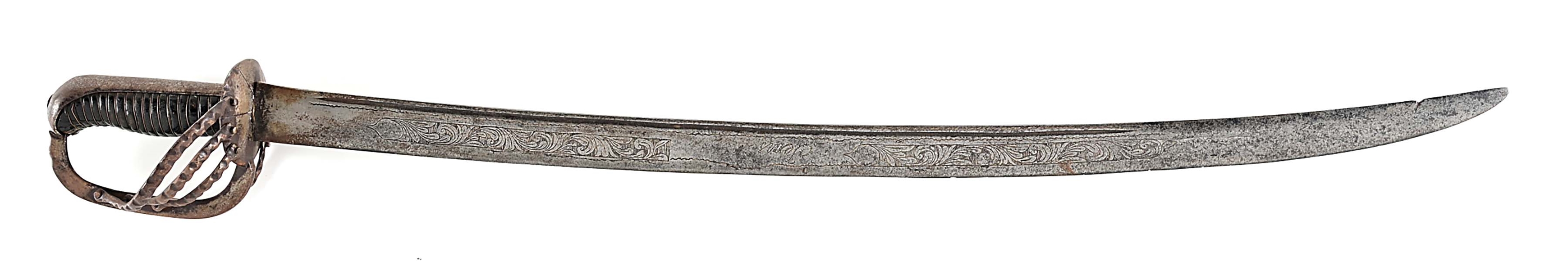 MID-19TH CENTURY "ESPADA ANCHA" SWORD WITH TEXAS-MARKED BLADE.