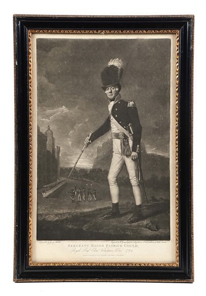 MEZZOTINT OF SERGEANT MAJOR GOULD, EDINBURGH REGIMENT, 1794.