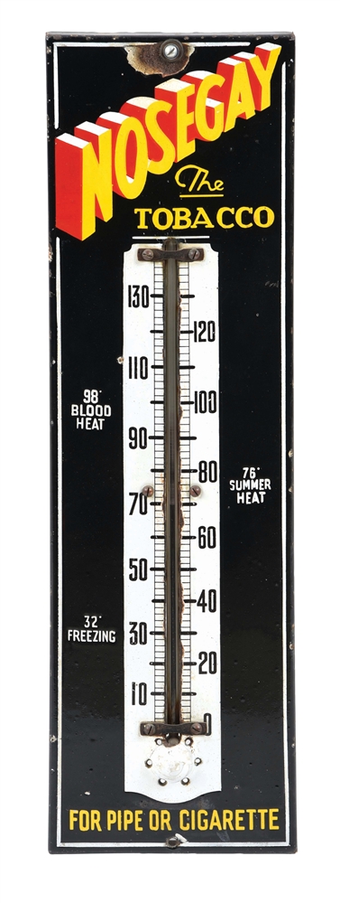 PORCELAIN NOSEGAY TOBACCO THERMOMETER SIGN