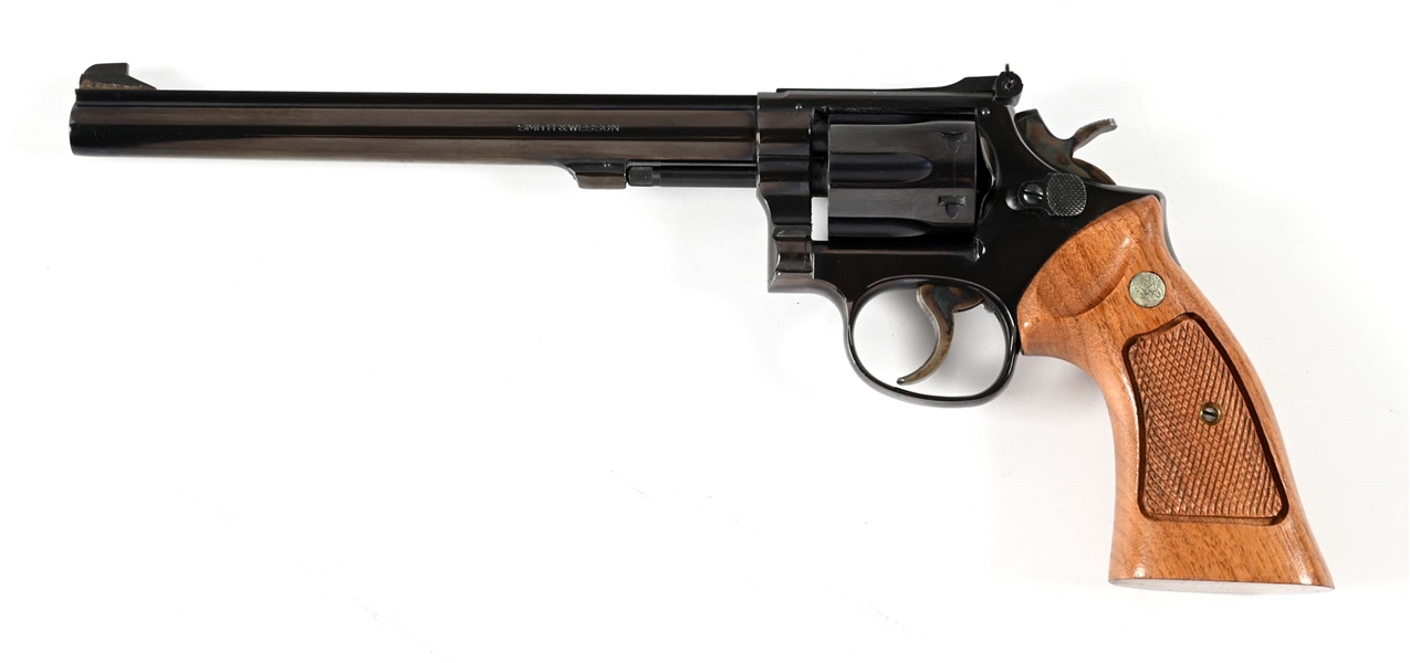 (C) SMITH & WESSON MODEL 17-3 MASTERPIECE K22 DOUBLE ACTION REVOLVER.