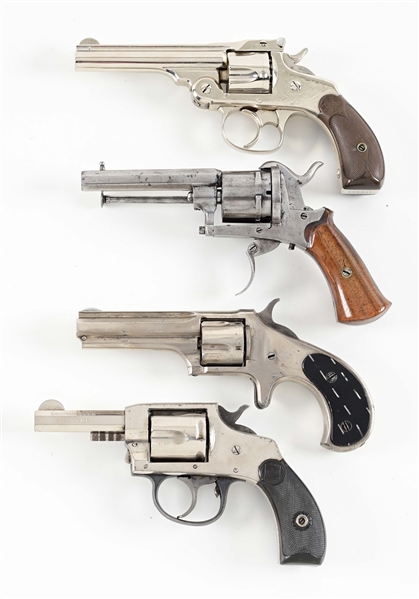 (A+C) LOT OF 4: TURN OF THE CENTURY NICKEL REVOLVERS.