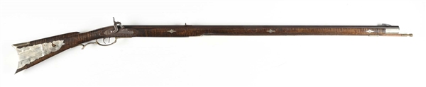 (A) CUSTOM AMERICAN PERCUSSION KENTUCKY RIFLE BY MILTON RILEY.