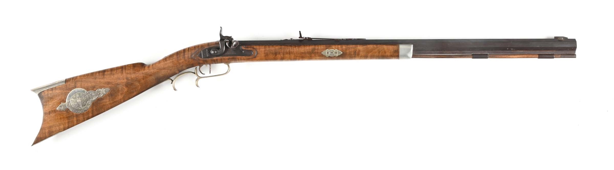 (A) CONTEMPORARY LEONARD DAY & CO. HALF STOCK PERCUSSION PLAINS RIFLE.