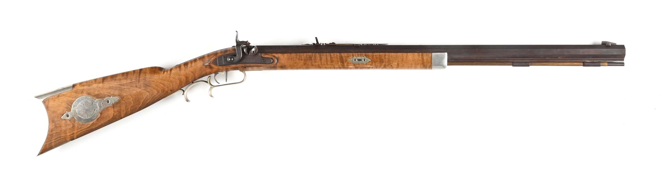 (A) CONTEMPORARY LEONARD DAY & CO. HALF STOCK PLAINS PERCUSSION RIFLE.