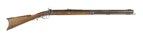 (A) CONTEMPORARY MITTON AND WILLIS HALF STOCK PERCUSSION PLAINS RIFLE.