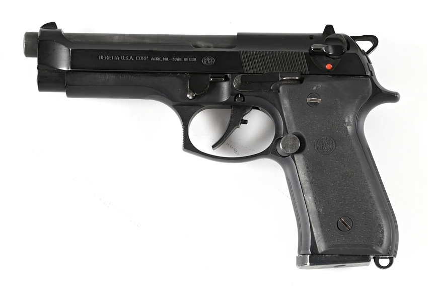 (M) BERETTA MODEL 92F SEMI AUTOMATIC PISTOL WITH CASE.